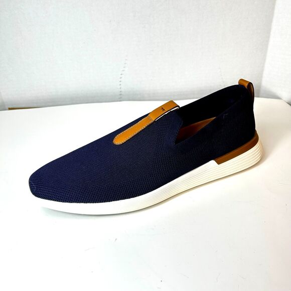 Wolf & Shepherd NWOT Derby Navy SwiftKnit Mesh Leather Slip On Loafer Size 14 - Picture 2 of 15